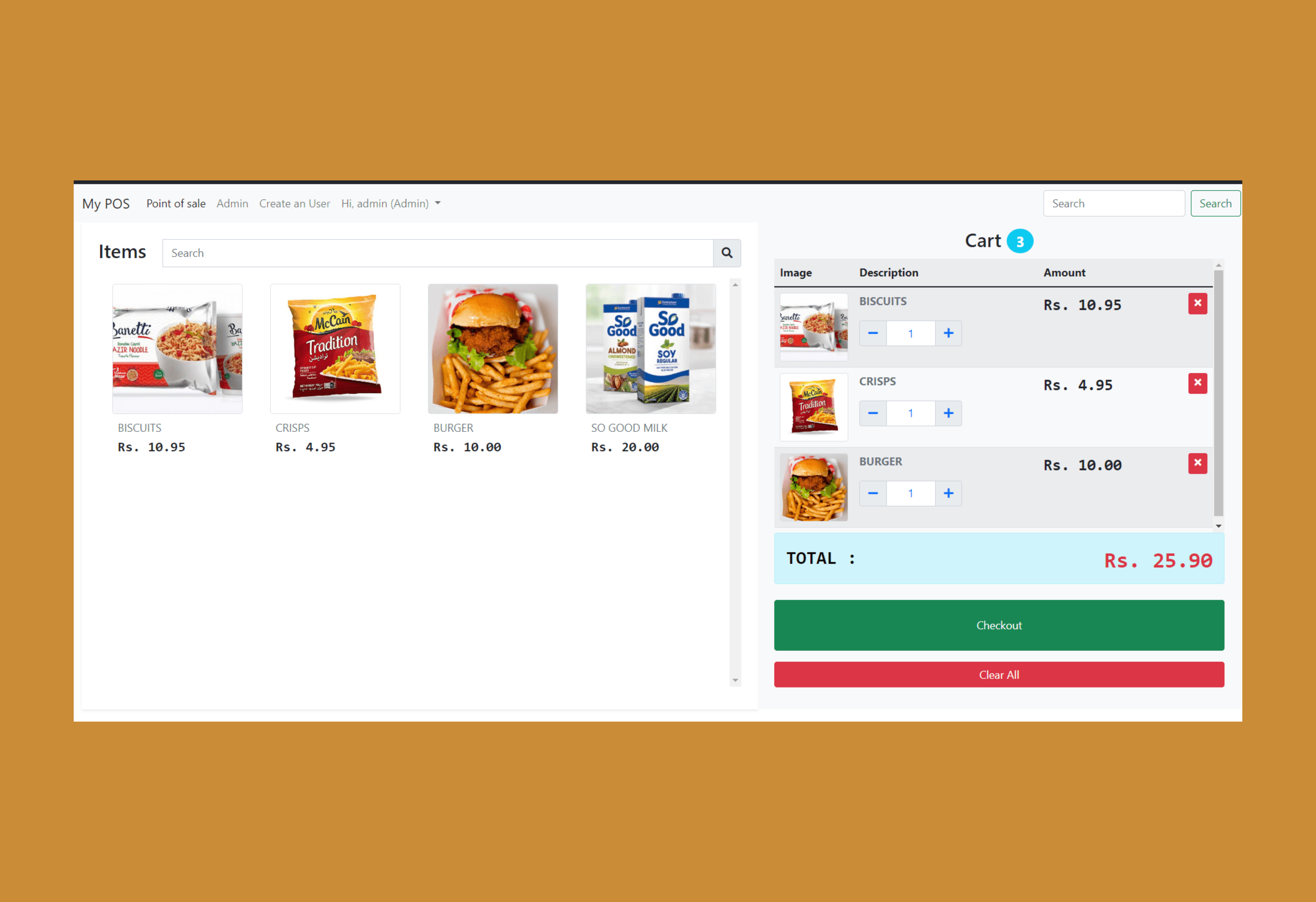 Point of Sale & Retail Billing System project screenshot